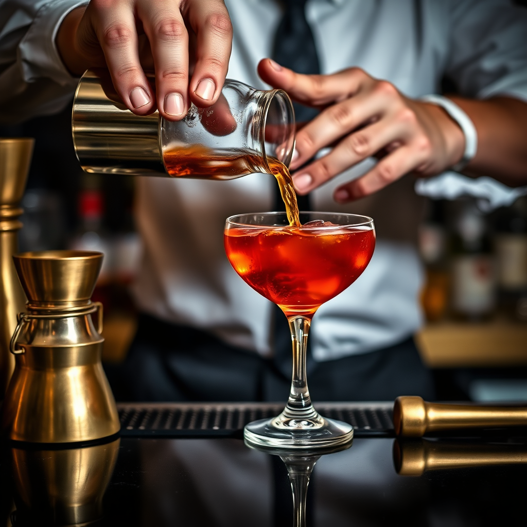 Mixologist crafting a cocktail at HAZ