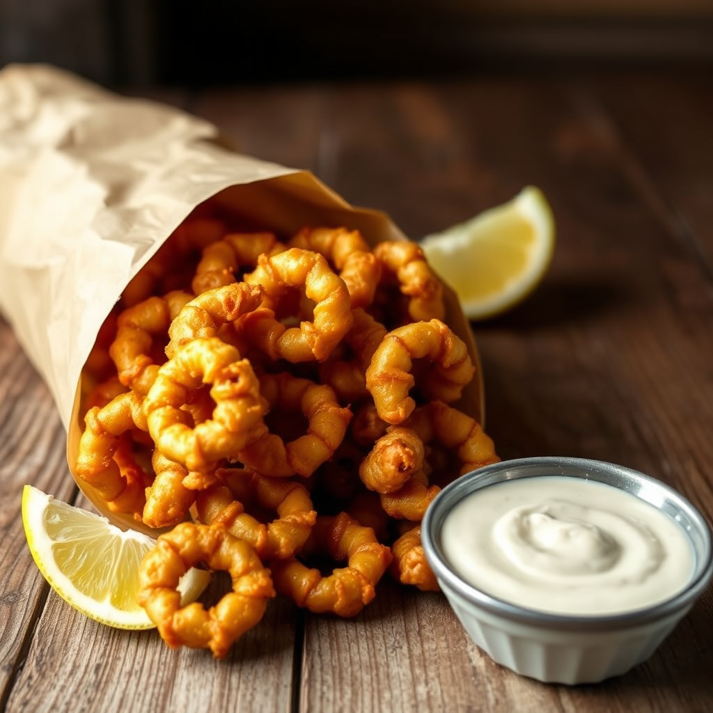 Fried calamari rings