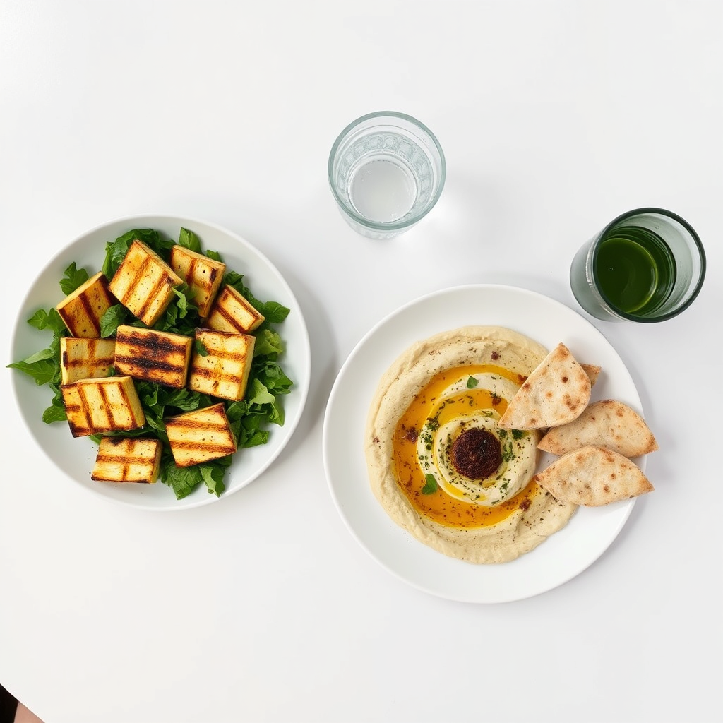 Table with Mediterranean food