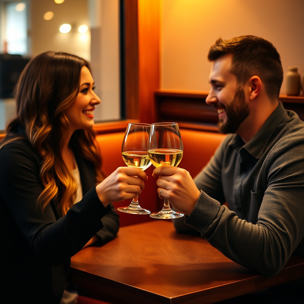 Couple toasting with wine