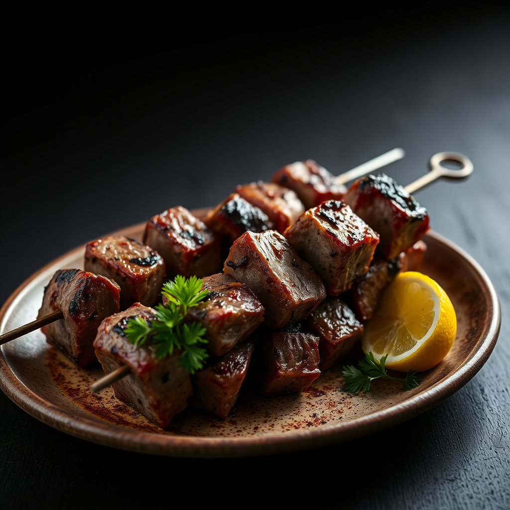 Grilled lamb shish kebab