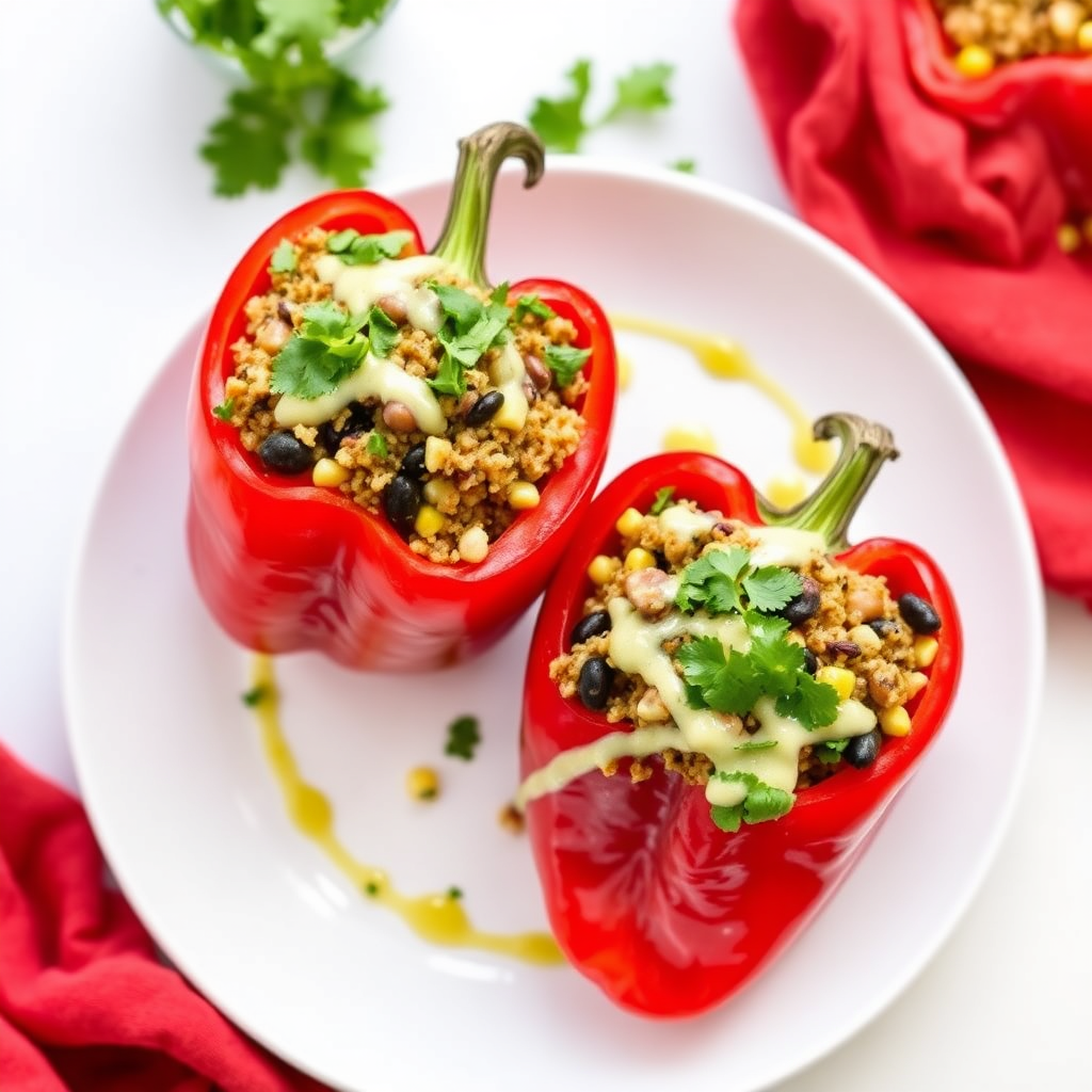 Stuffed vegan bell peppers