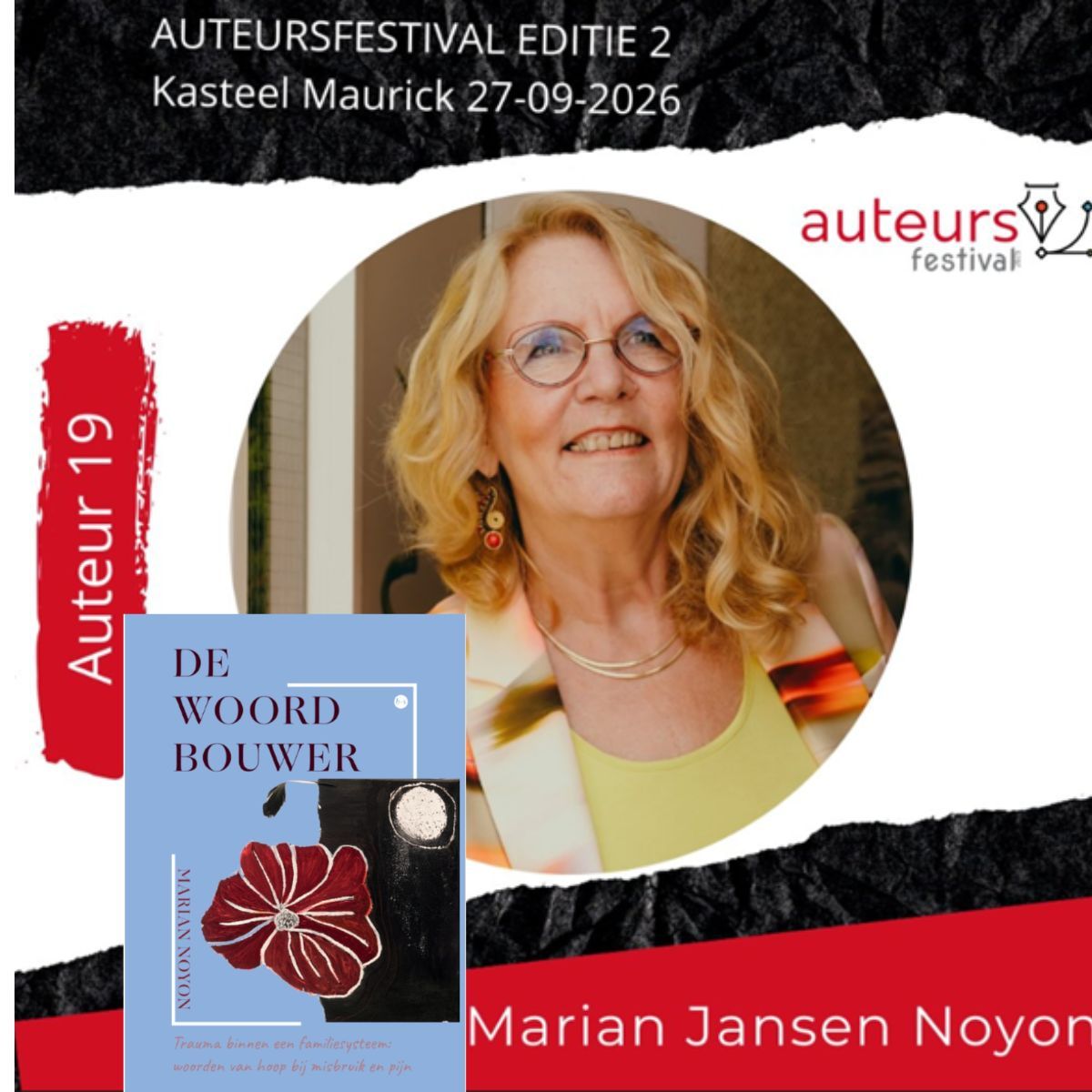Marian Jansen-Noyon met De Woordbouwer