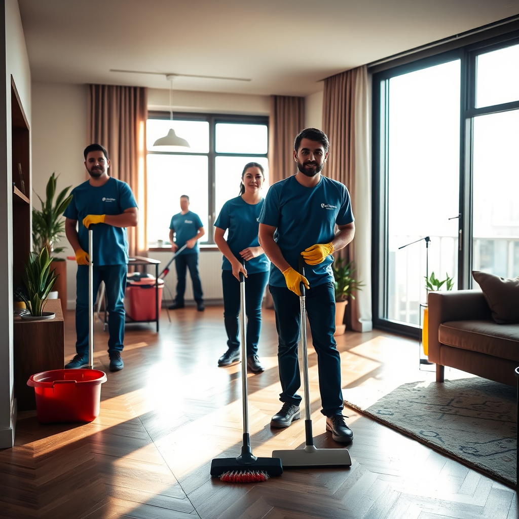 BeCleaner team at work in a modern apartment