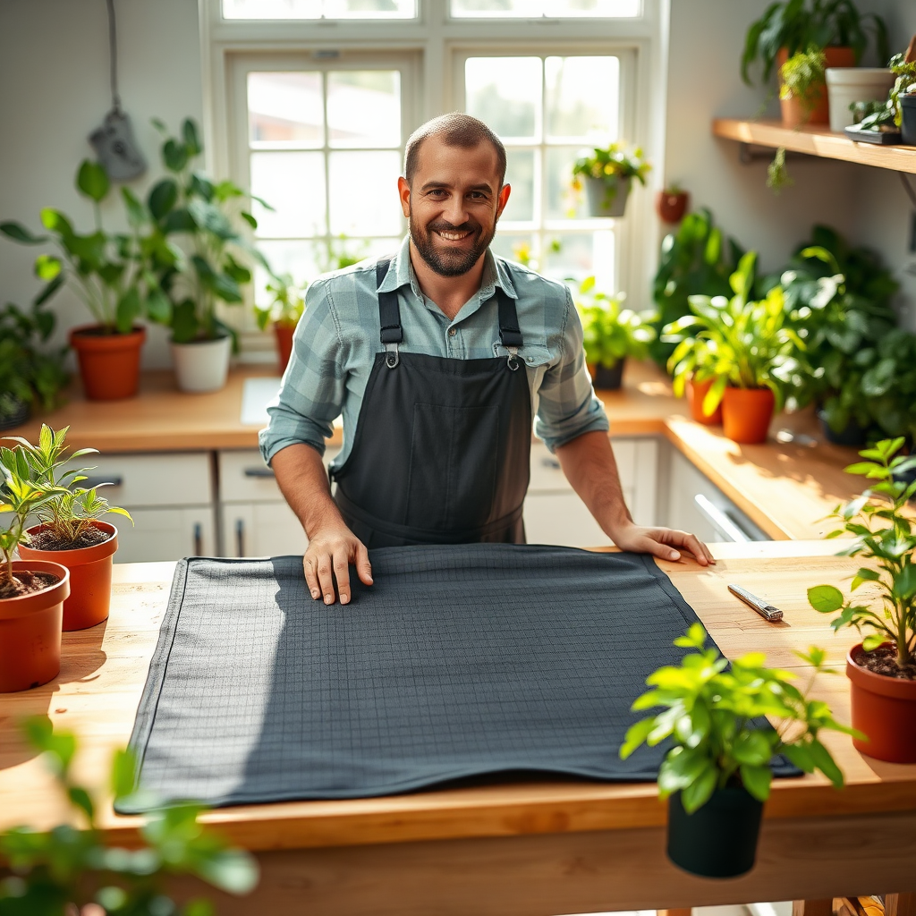 Hero image showcasing the Nwvuop Plant Repotting Mat on a workbench