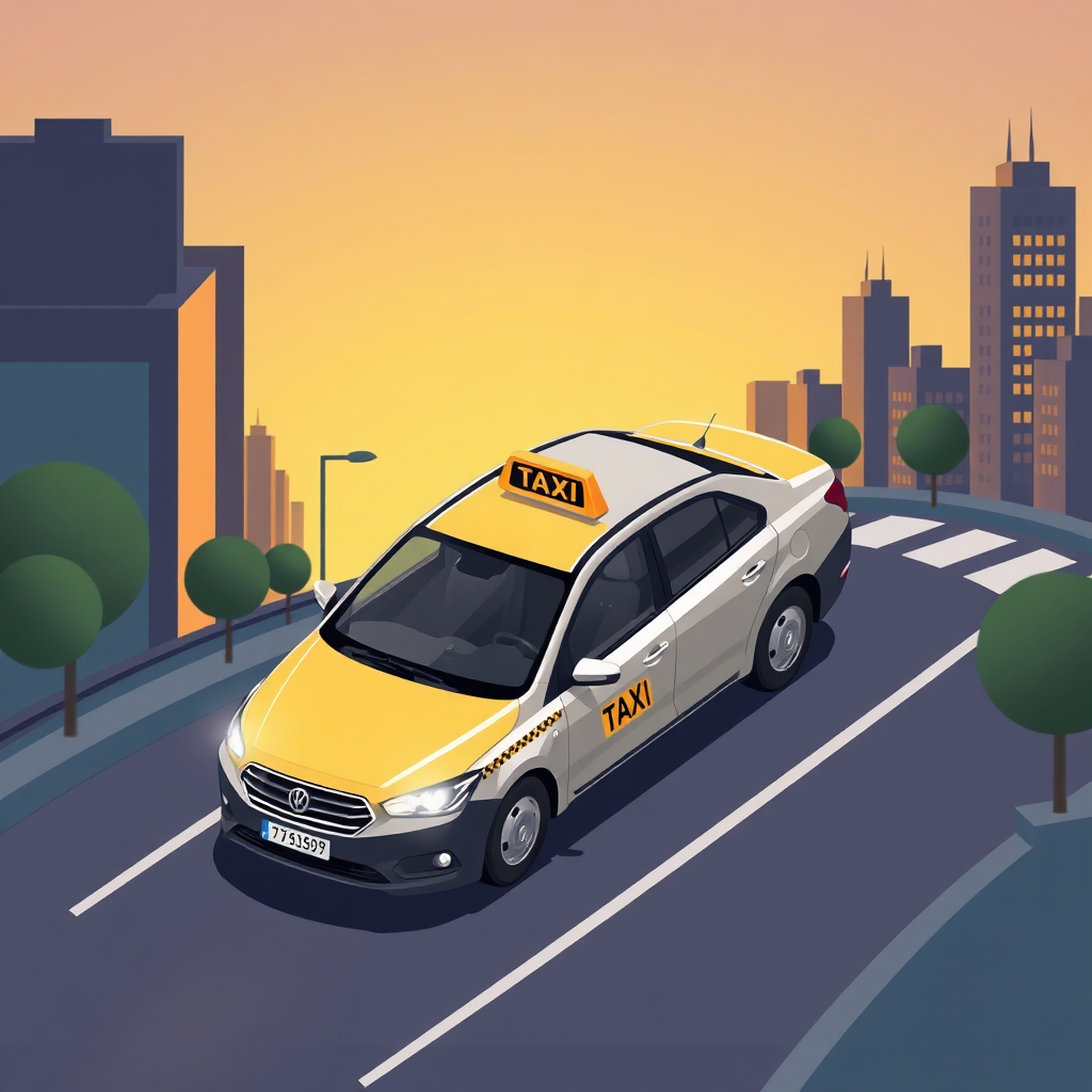 Premium taxi illustration