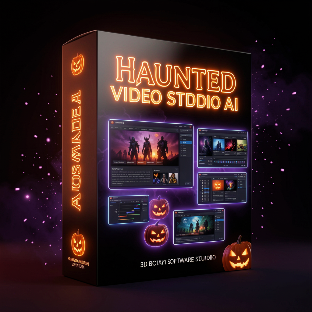 Haunted Video Studio Software Box Mockup