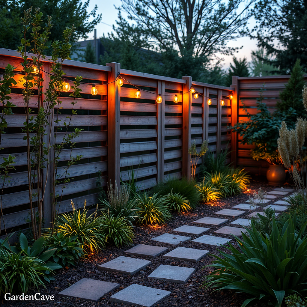 Fence with amber glow