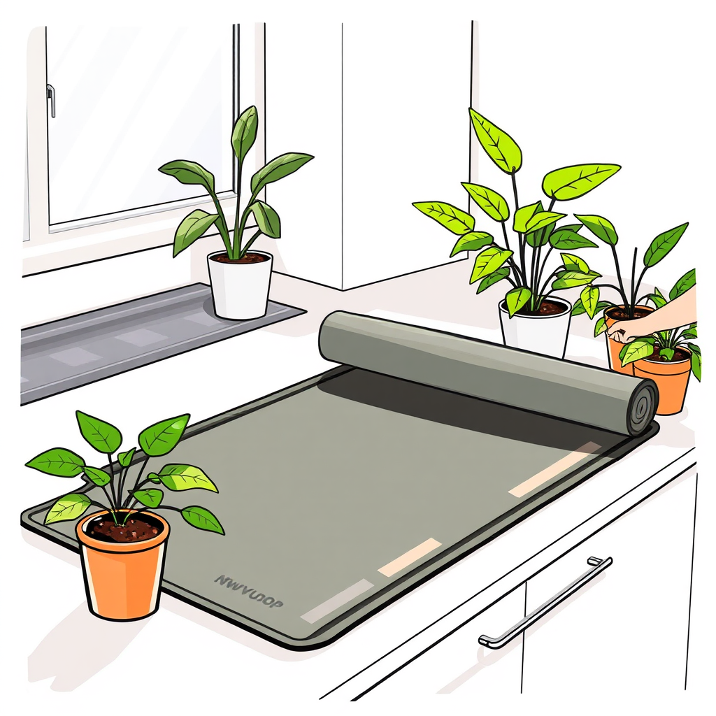 Step 1 image: mat being prepared on a counter