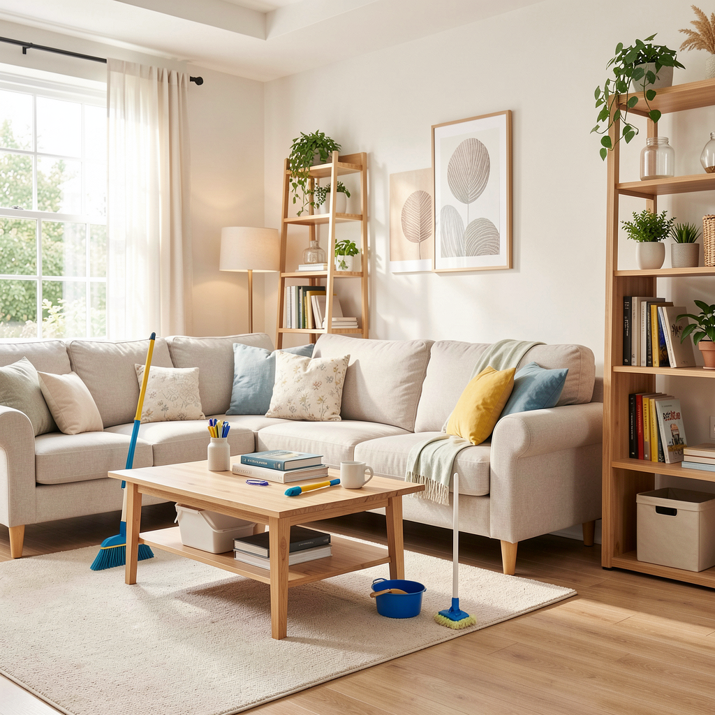 Living room after
