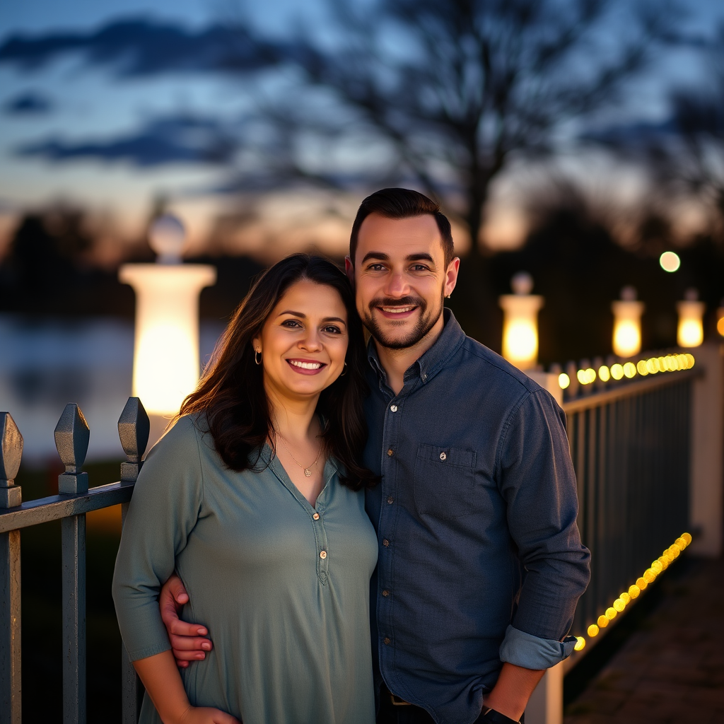 Couple by fence