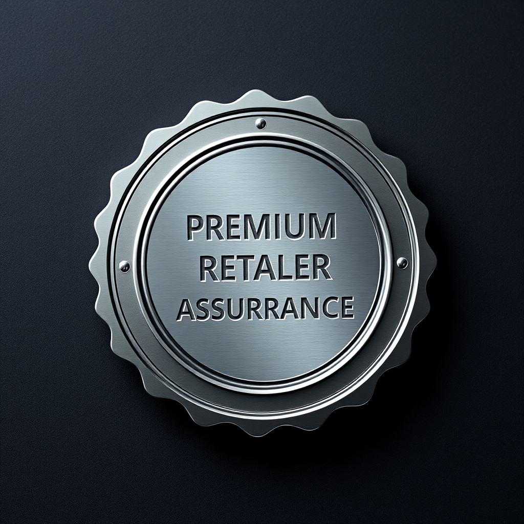 Retailer checkout badge style graphic resembling JVZoo proof badge in a premium dark theme