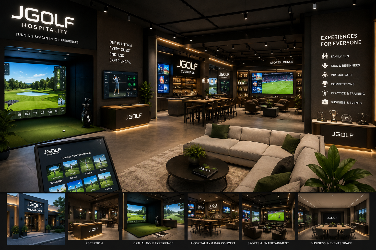 High-fidelity indoor golf simulator screen