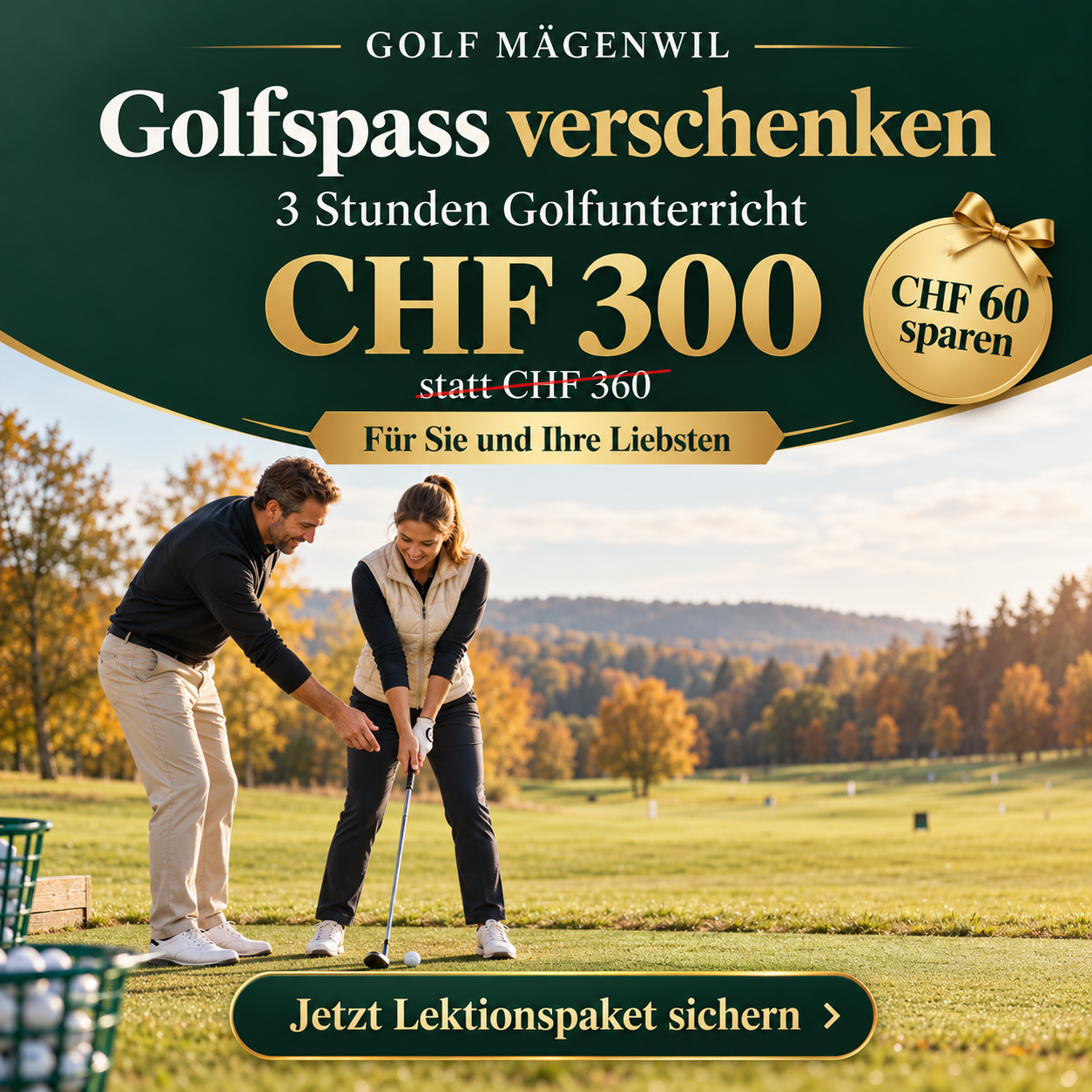 Moderne Driving Range in Mägenwil