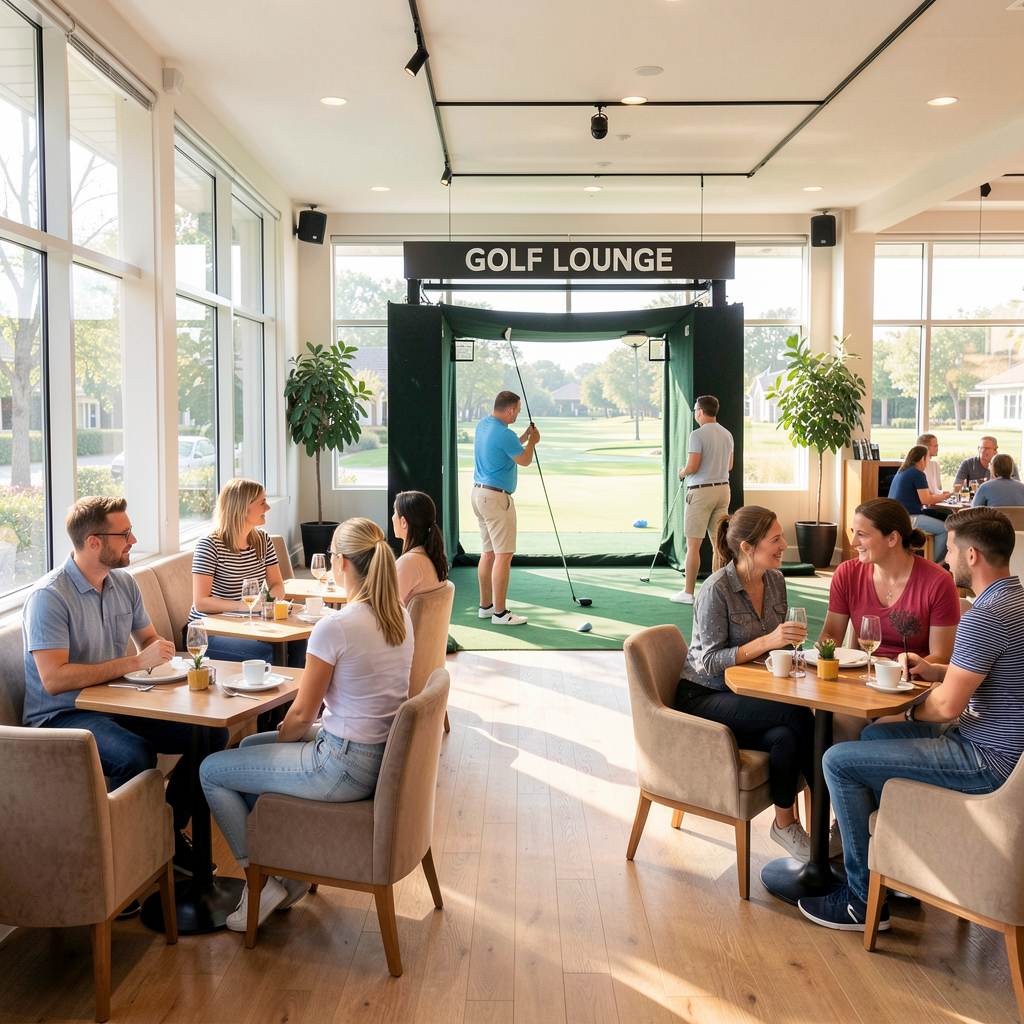 Golf lounge during the day