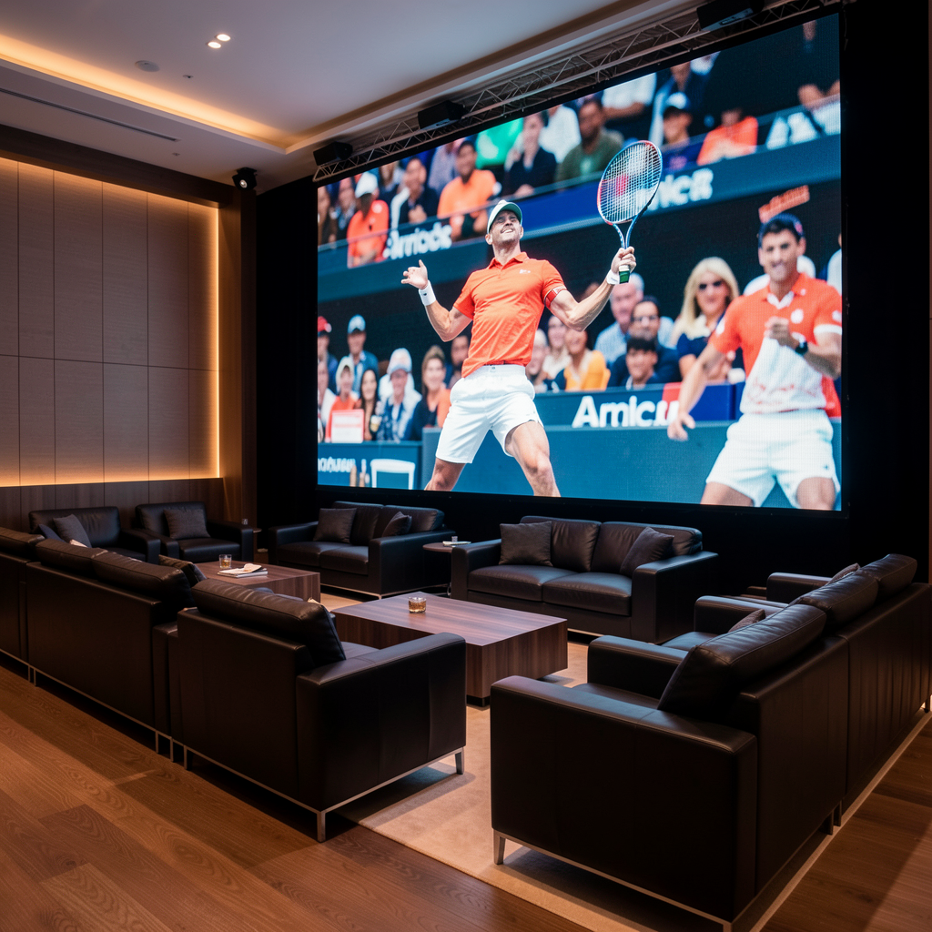Sports lounge with giant screen