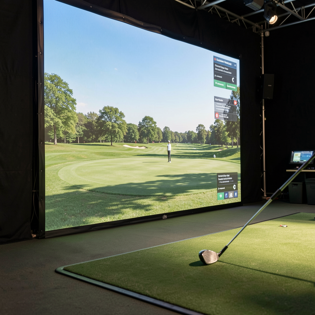 High-fidelity indoor golf simulator screen