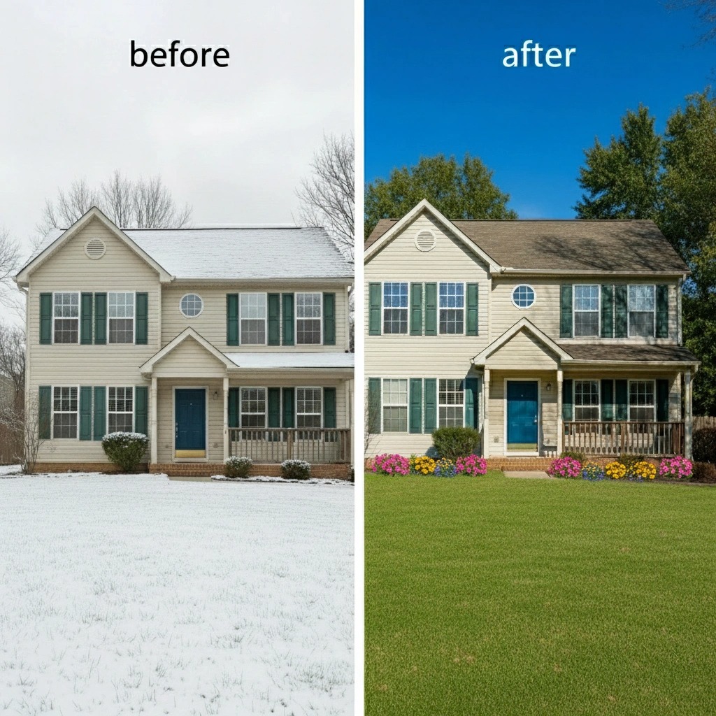 An artistic portrayal of a color correction process via computer software, featuring a split view of the before and after images of a cozy bedroom. Strategic lighting highlights the fresh adjustments made to the wallpapers and linens, showing how color impacts the ambiance of a room. A soft pastel color palette elicits feelings of calm and comfort. The workspace is filled with tools and effects that signify the detailed attention given to color correction, demonstrated in 4K resolution.