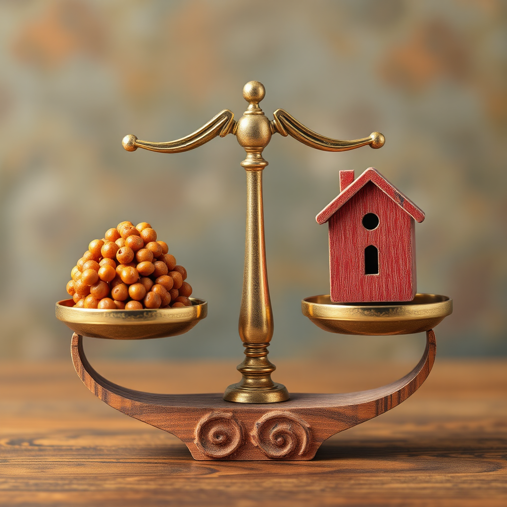 A balanced scale depicting quality vs. affordability, symbolizing the value offered by our services. Use rich colors on the quality side and balanced textures on affordability to depict harmony.