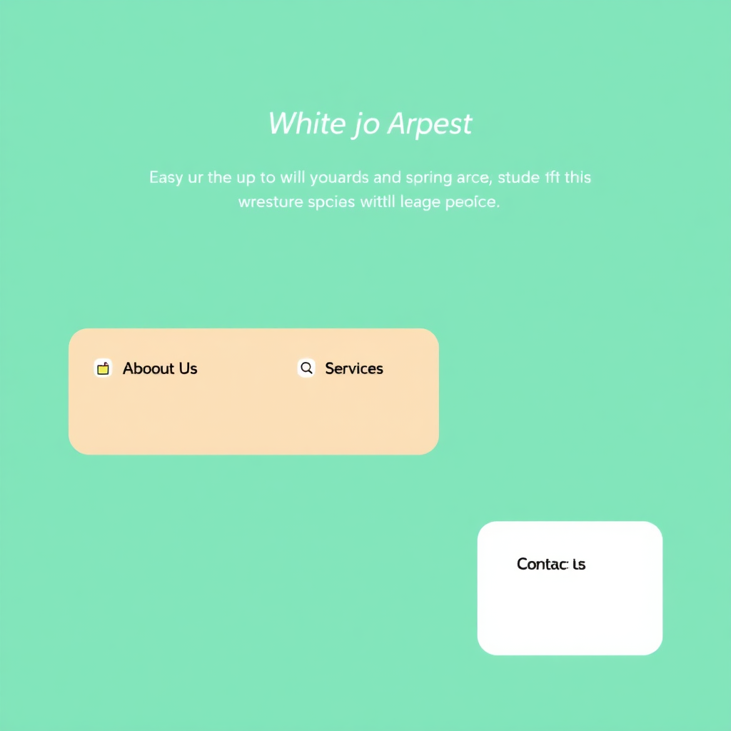 An illustration of a well-structured website header with easy-to-navigate options like 'About Us', 'Services', and 'Contact'. Highlight the simplicity and user-friendliness of the layout, with clean lines and sufficient white space.