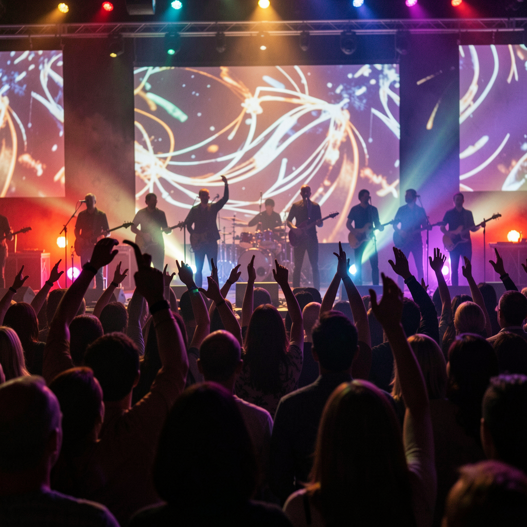 People during a worship night