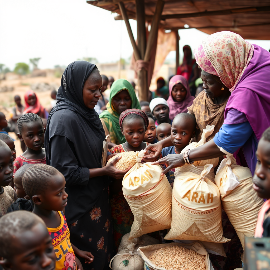 Humanitarian aid distribution in South Sudan