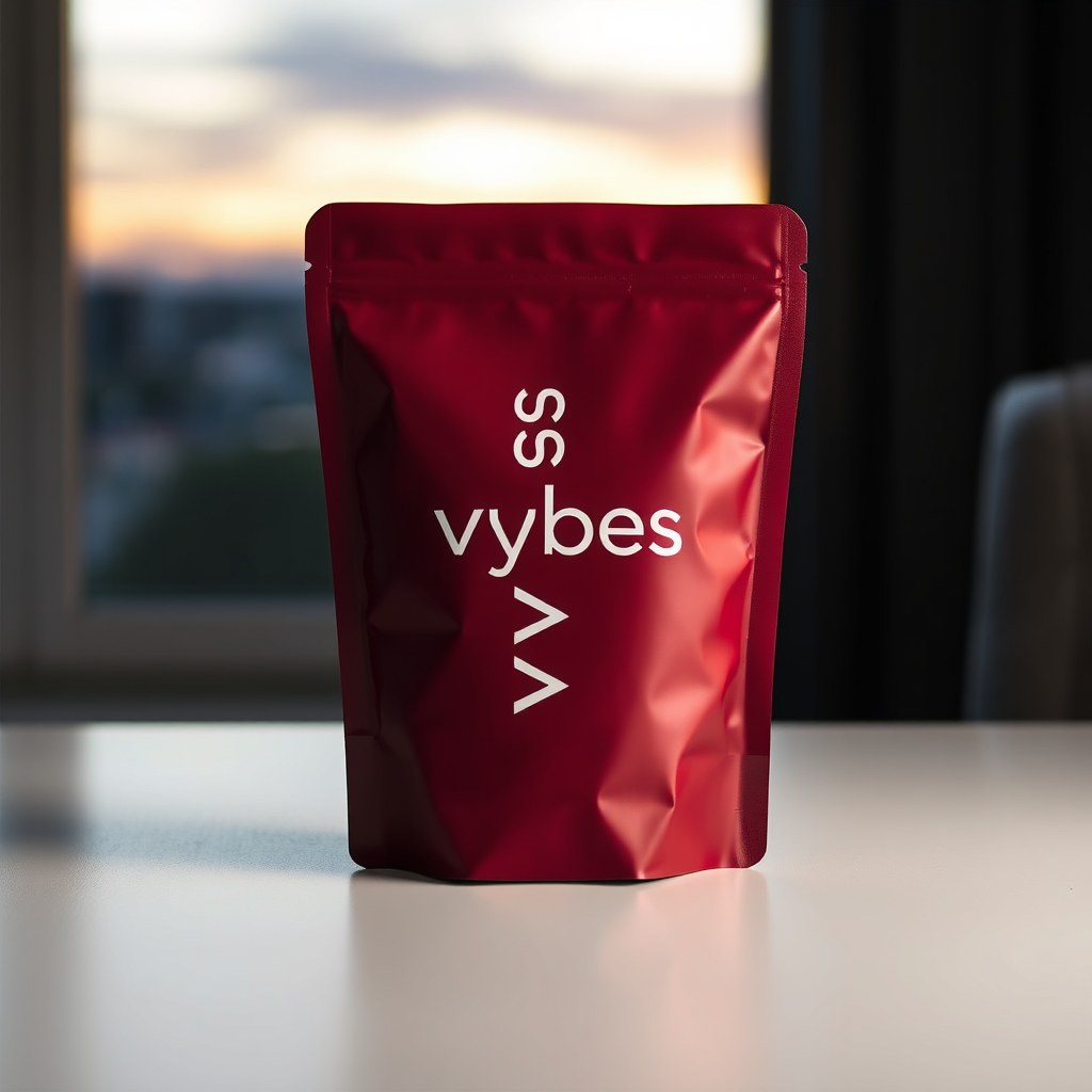 Bolsa de producto Vybes color rojo oscuro