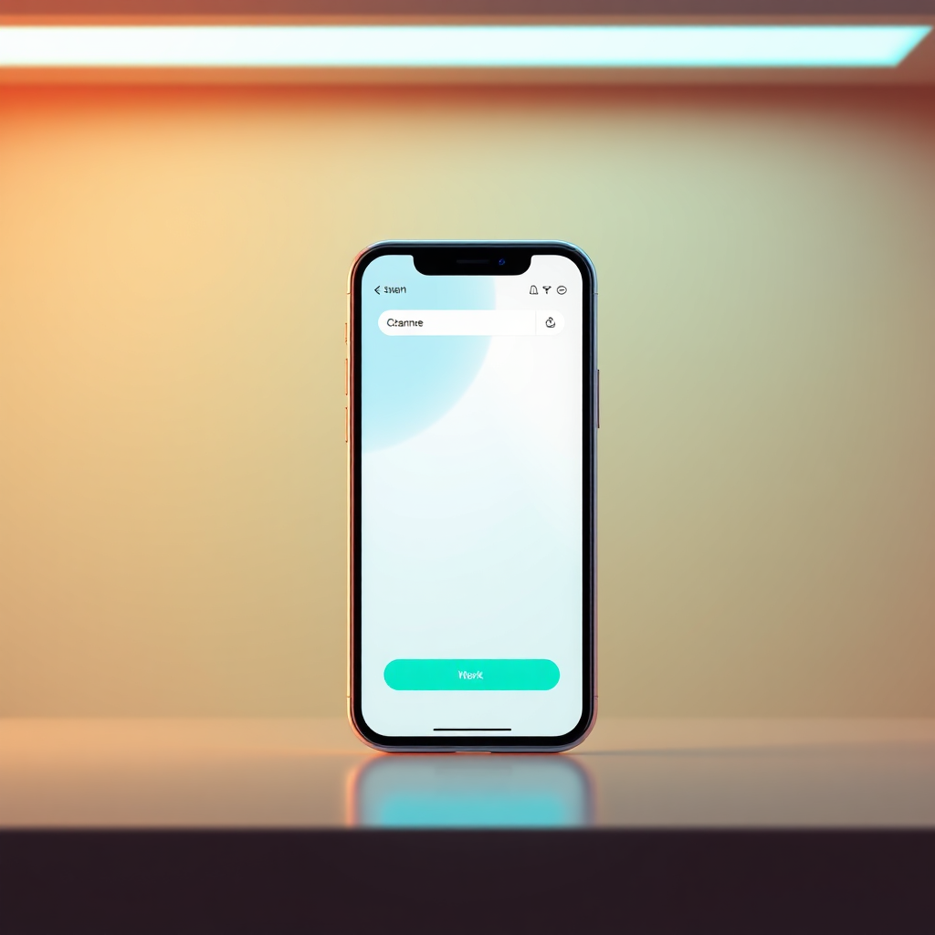 Una imagen estilizada que muestra una aplicación móvil o sitio web fácil de usar, con una interfaz clara e intuitiva. La iluminación es brillante y atractiva, con una estética limpia y moderna. Resolución 4K.
