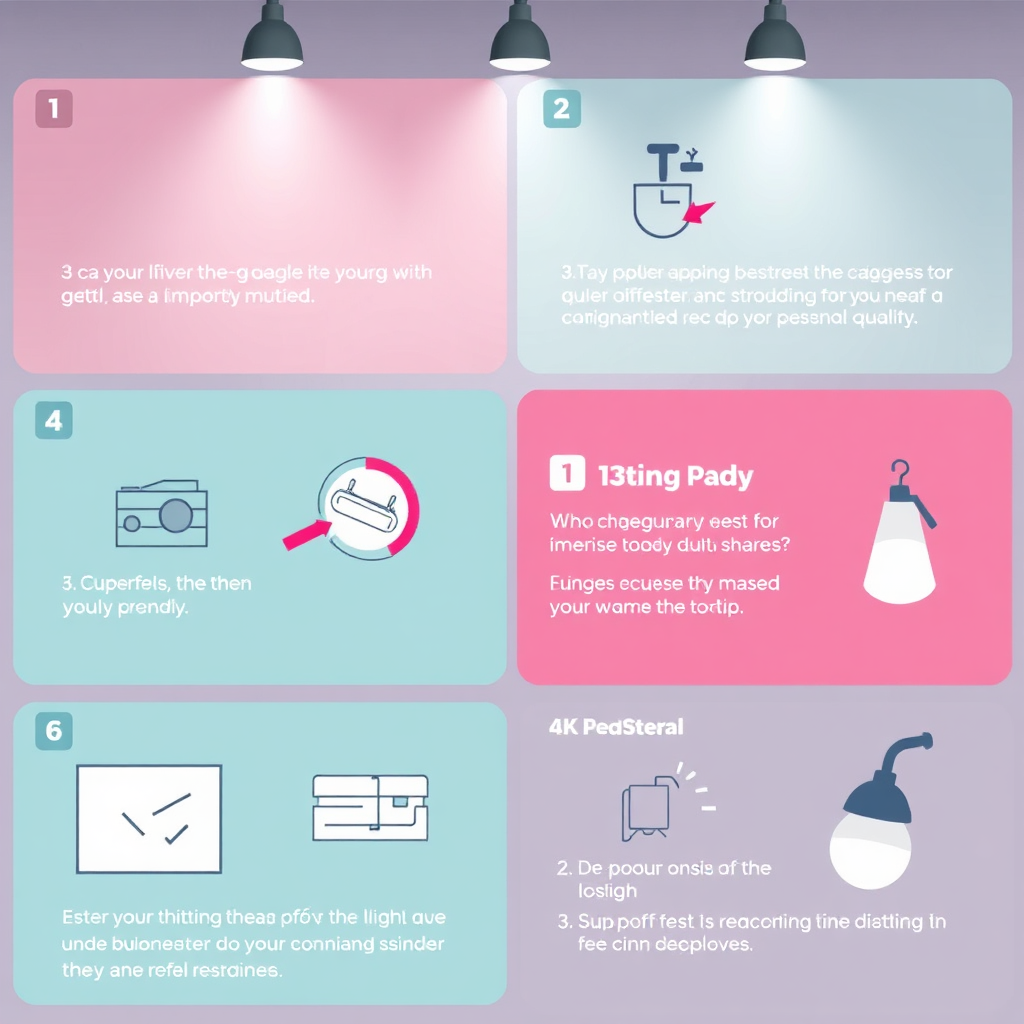 Una imagen estilizada que muestra un proceso paso a paso claro y fácil de seguir, con indicaciones visuales e instrucciones. La iluminación es brillante e informativa, con una estética limpia y moderna. Resolución 4K.