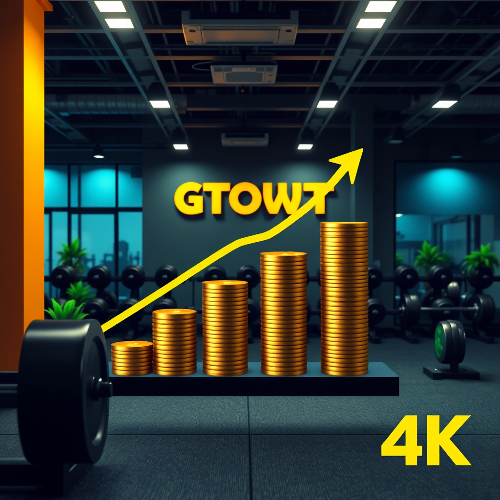  Una imagen estilizada que muestra el crecimiento financiero y la estabilidad de un gimnasio que utiliza Ismefit, con un enfoque en la rentabilidad y la sostenibilidad a largo plazo. La iluminación es profesional e informativa, con una estética limpia y moderna. Resolución 4K.