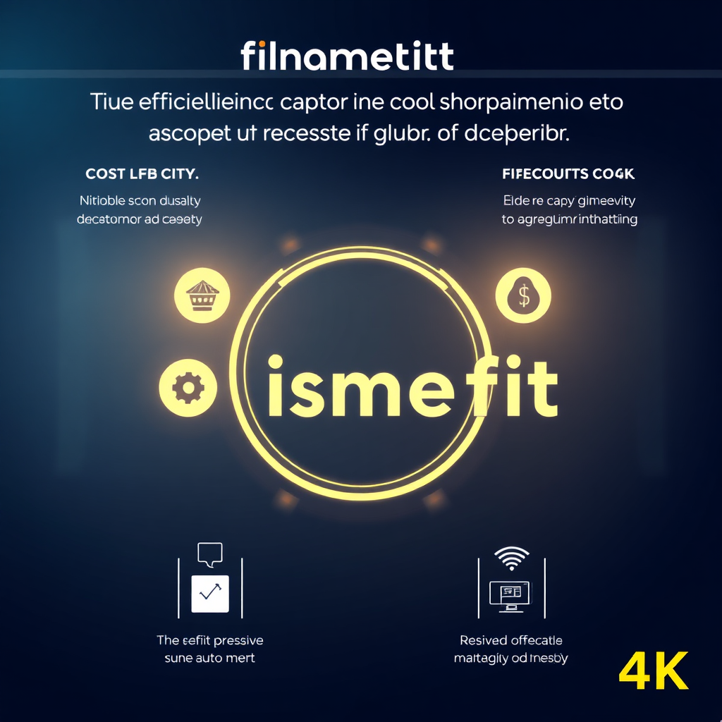 Una imagen estilizada que muestra la eficiencia y la rentabilidad de la plataforma Ismefit, con énfasis en la automatización y la escalabilidad. La iluminación es profesional e informativa, con una estética limpia y moderna. Resolución 4K.