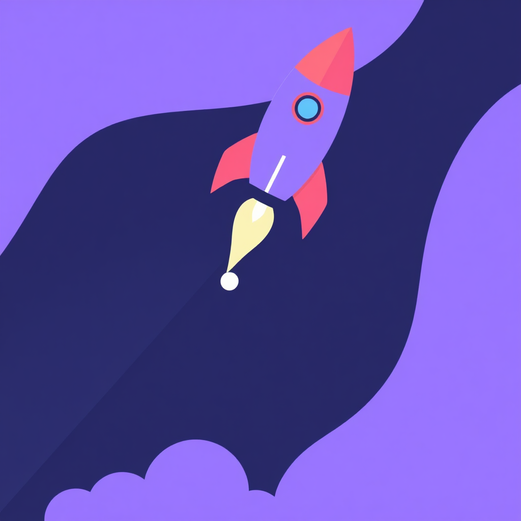 A stylized image of a rocket launching upwards, representing the improvement in search engine rankings and online visibility achieved through SEO optimization.
