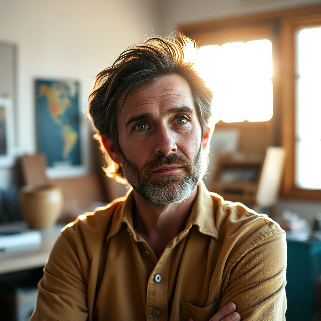 Founder portrait in coastal studio