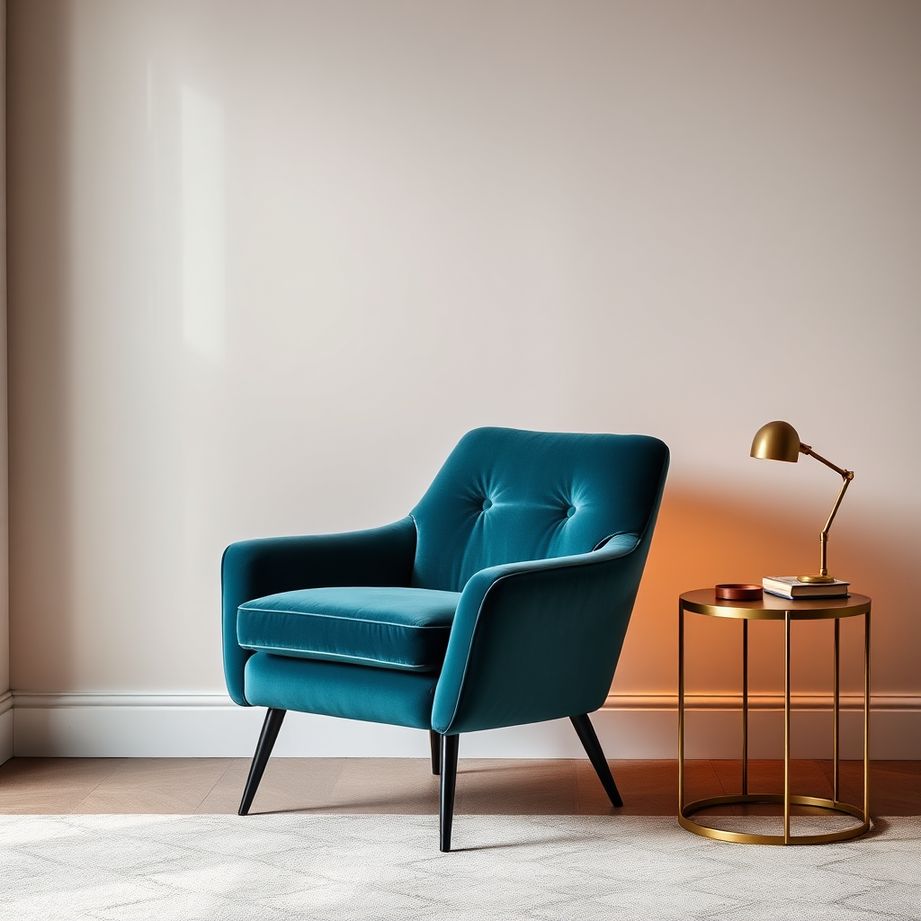 Teal Velvet Accent Chair