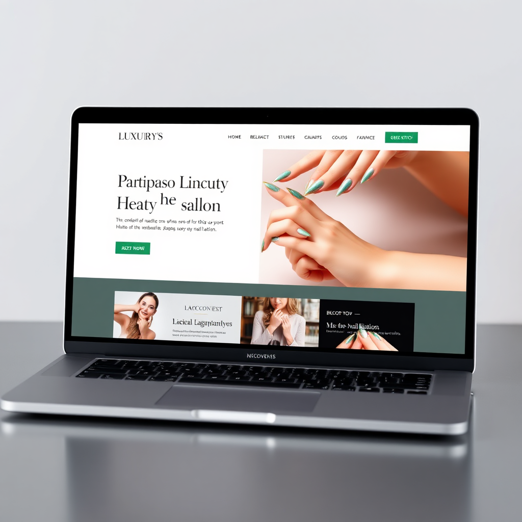 Luxury salon website mockup