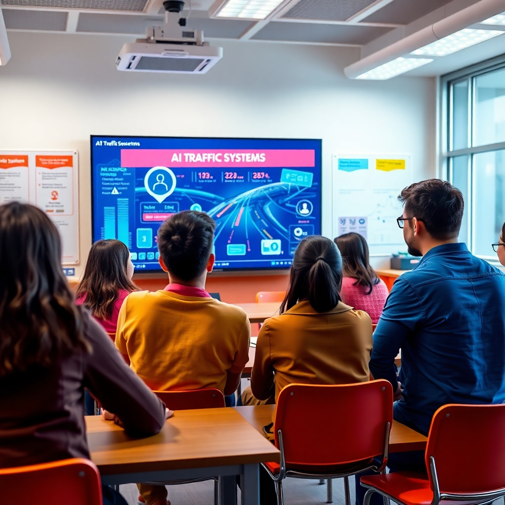 A stylized visual displaying a racing car speeding past various marketing obstacles, showcasing the fast-paced route to AI traffic success. The colors are bright and energetic, capturing the thrill of speeding towards success. The composition emphasizes movement and urgency, designed with high-quality detailing to engage viewers, rendered in 4K.