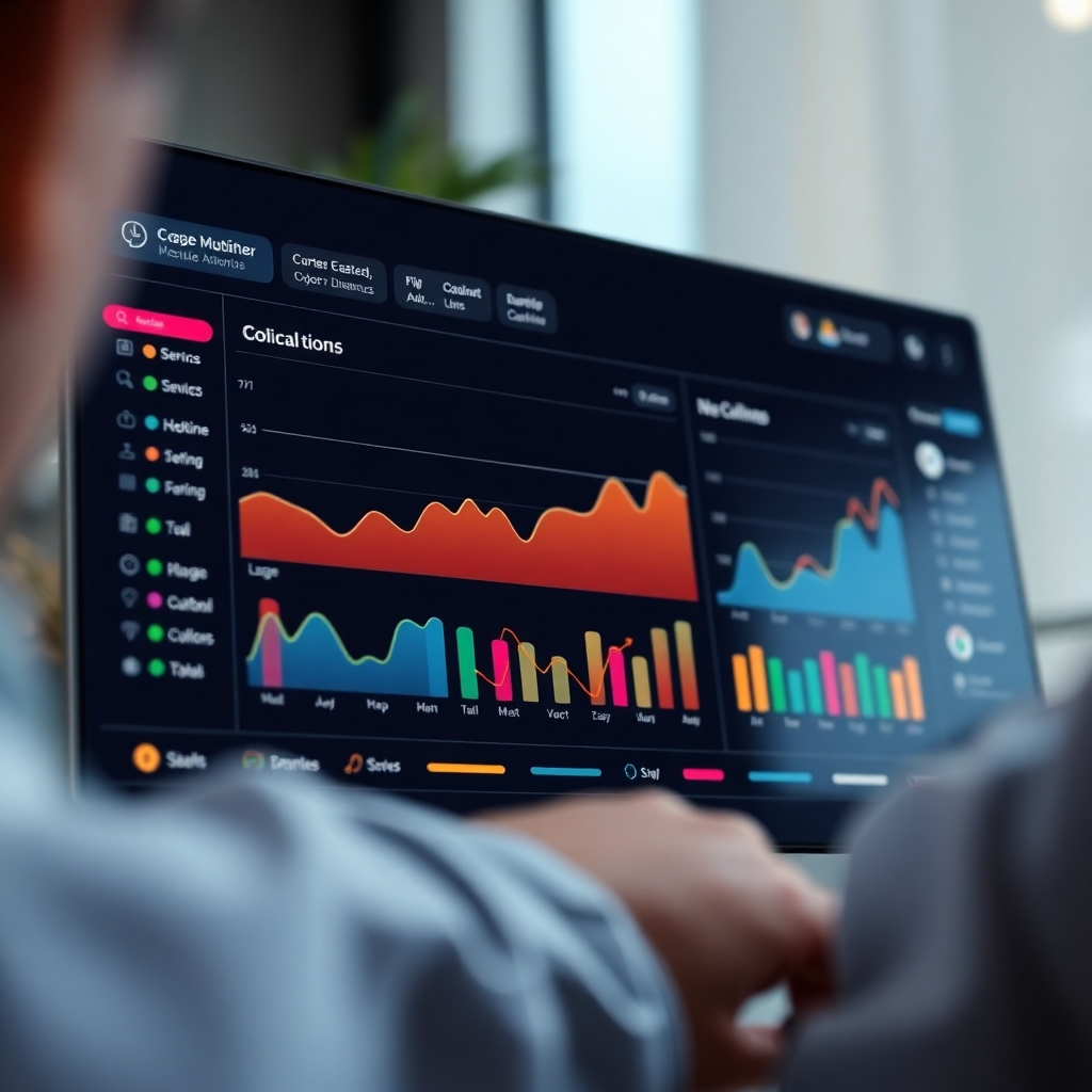 Craft a concept of a digital dashboard showing content performance across various cultures, with localized content highlighted. Use a soft, modern design with colors representing various cultures. The atmosphere should suggest engagement and analytics with gentle lighting conveying clarity. A close-up of the dashboard should ensure intricate details are visible in this high-quality representation.