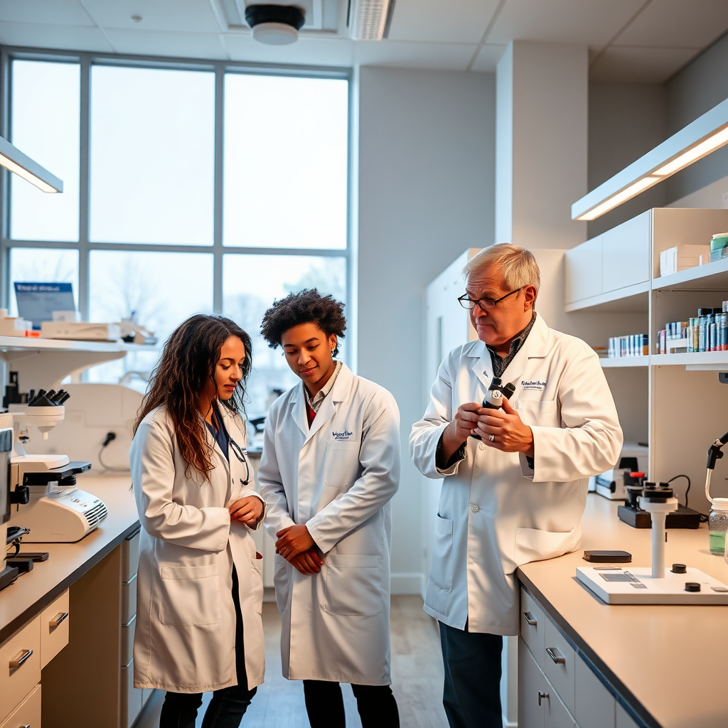Students training in a modern MAHER laboratory