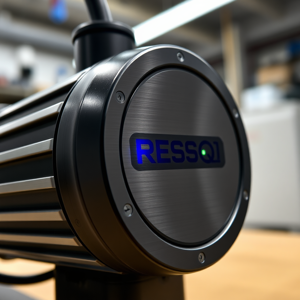 RESQ motor with glowing blue and green LED indicators