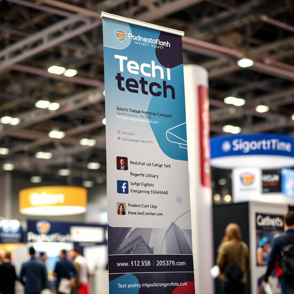 Roll-up banner at trade show