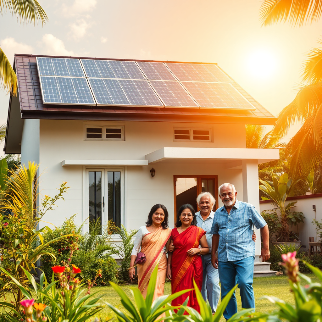 Happy Kerala Family with Solar Savings