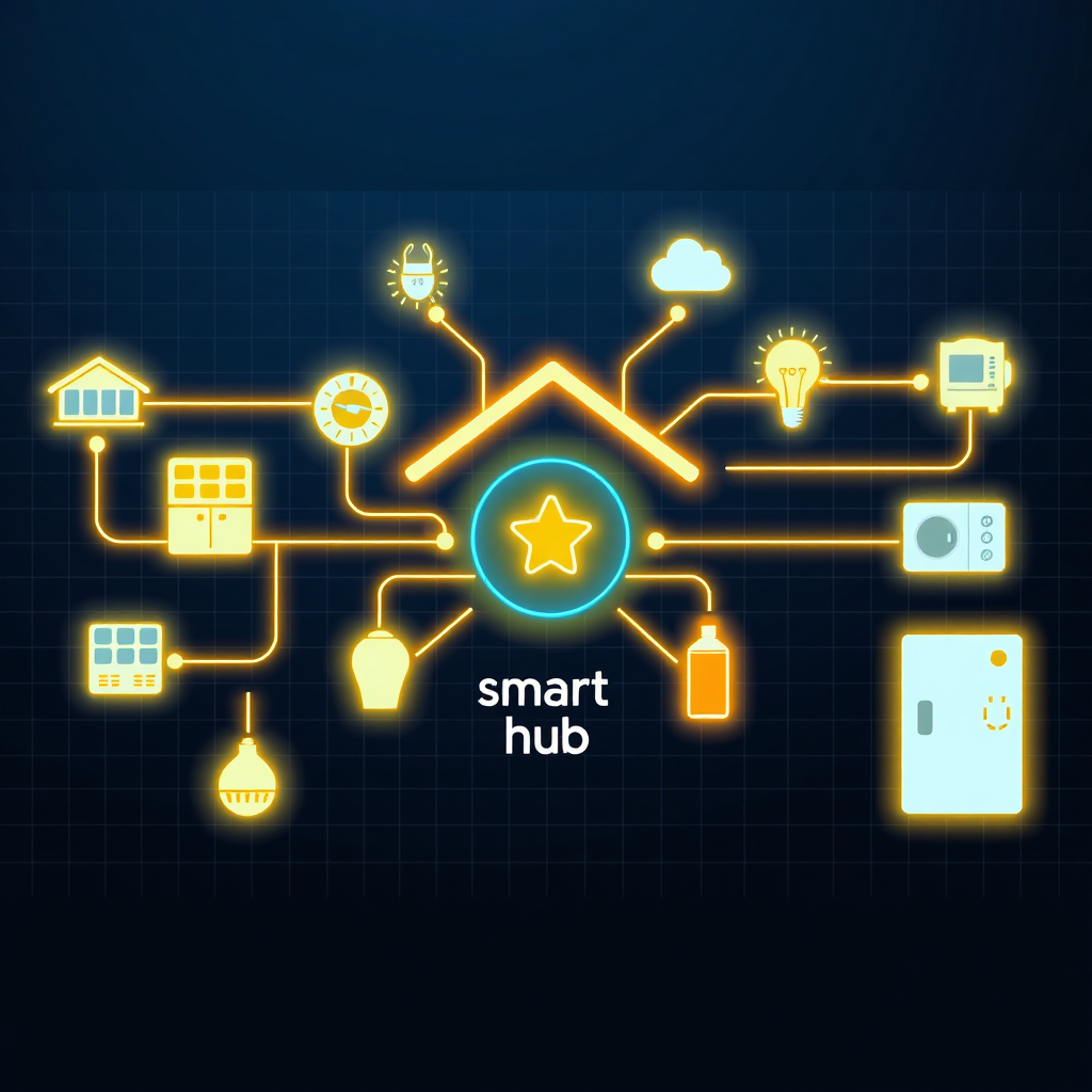 Infographic showing smart energy management and IoT integration