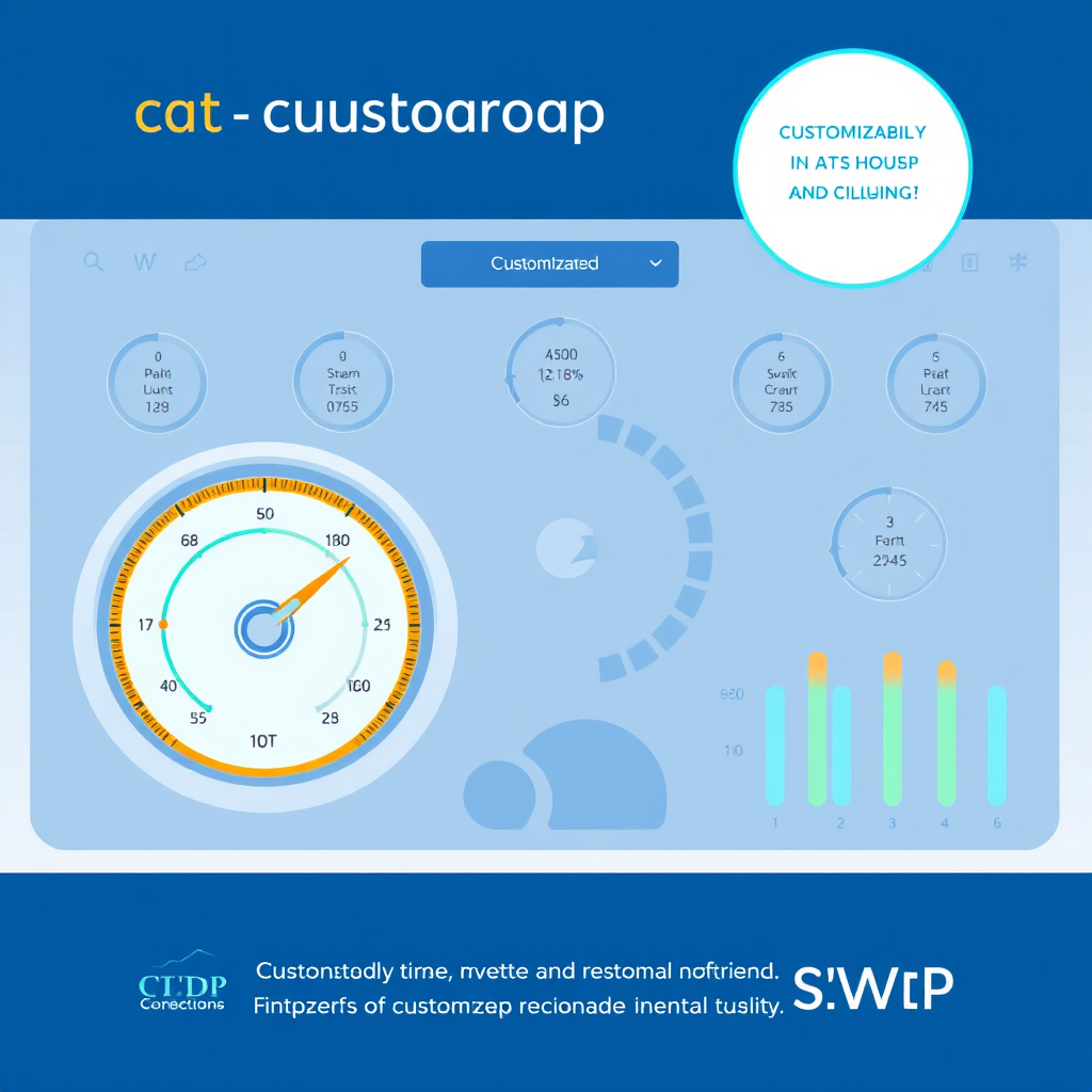 Create a digital illustration of a dashboard with various dials and sliders representing different financial parameters like income, expenses, and investment growth. The dashboard should be clean, modern, and user-friendly. Highlight the customizability of SWP. Use a color palette of blues and greens to convey trust and stability. The image should evoke feelings of control, customization, and financial planning.