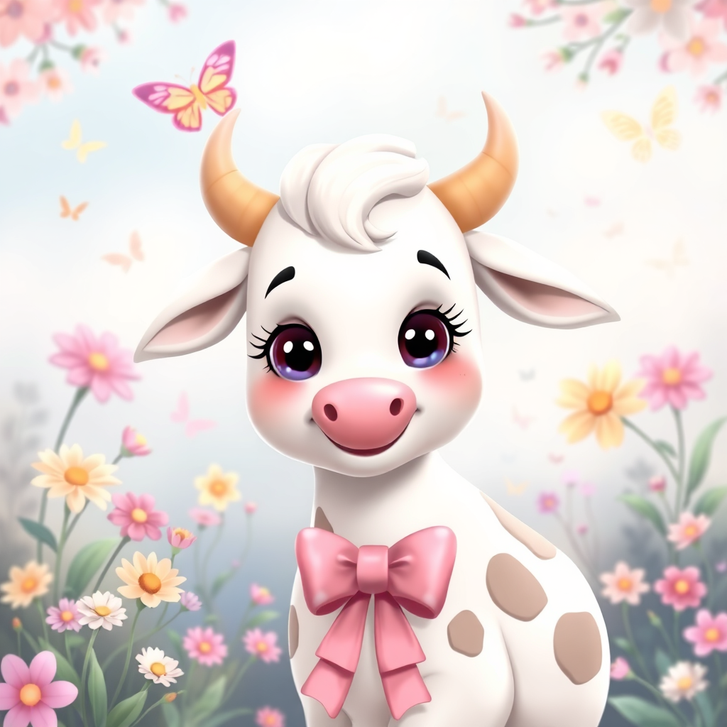 Luna the kind cow character