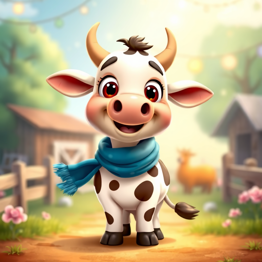 Milo the friendly cow character