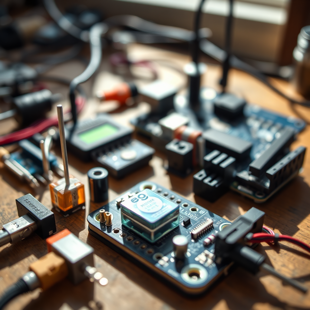 Various electronic sensors and an Aurduino board