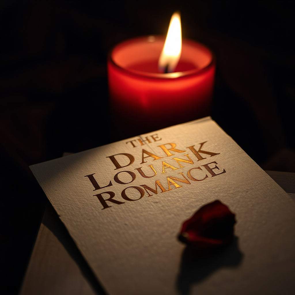 Dark romance bookmark with elegant typography