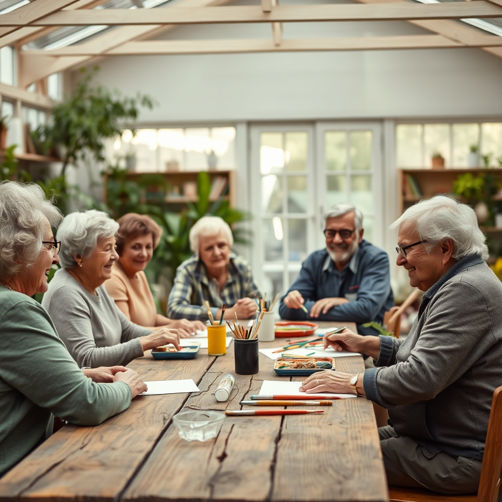 Group of seniors participating in community activities