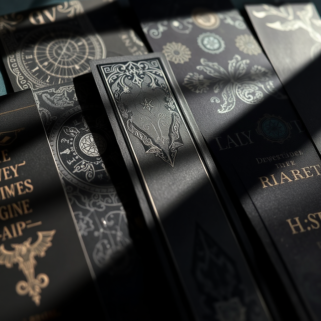 Artisan bookmarks with dark romance themes