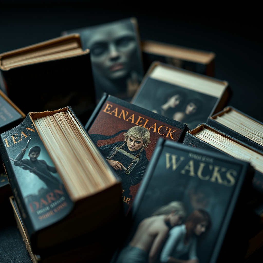 Pile of miniature dark romance novels